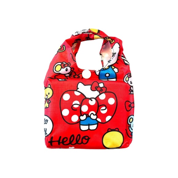 Cute Hello Kitty Red Reusable Foldable Grocery Shopping Bag with Case Bag NWOT - Picture 1 of 3